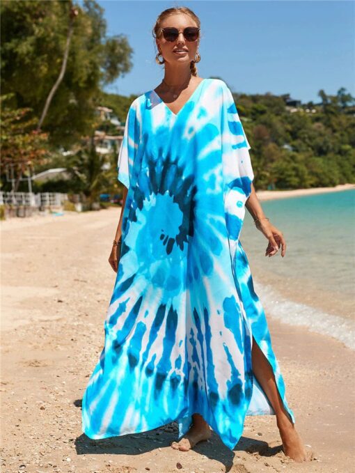 Robe Hippie Imprimée Tie-Dye À Col En V Hailey – Image 2