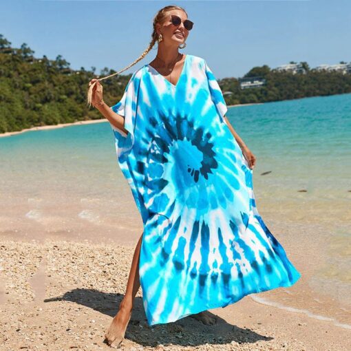 Robe Hippie Imprimée Tie-Dye À Col En V Hailey – Image 3