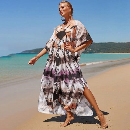 Robe Hippie Tie-Dye Safran – Image 2