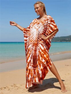 Robe De Plage Hippie Tie-Dye Grande Taille