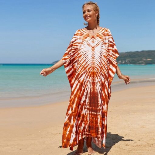 Robe De Plage Hippie Tie-Dye Grande Taille – Image 4