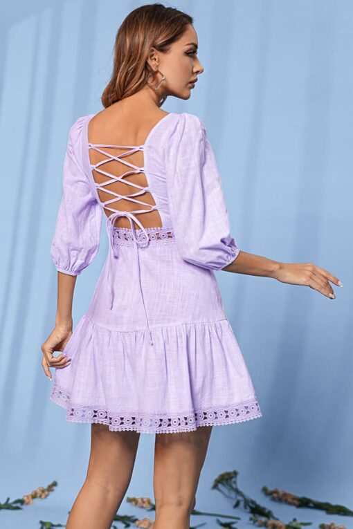 Robe A Lacet Champêtre – Image 4