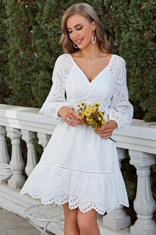 Robe Blanche Champêtre Courte