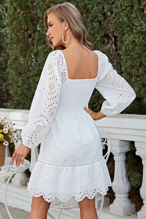 Robe Blanche Champêtre Courte – Image 4