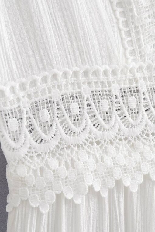 Robe Blanche Dentelle Champêtre – Image 5