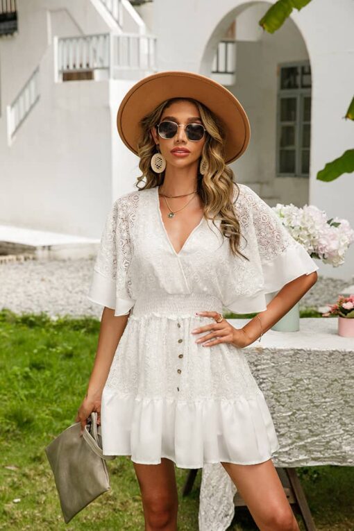 Robe Bohème Champêtre Blanche