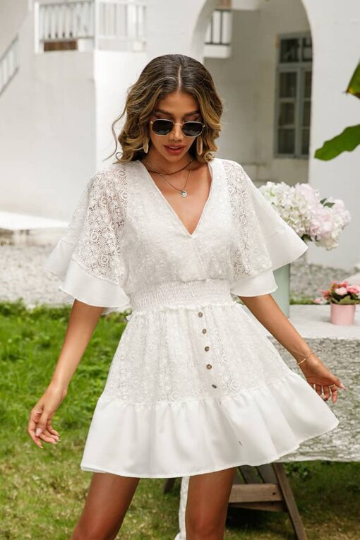 Robe Bohème Champêtre Blanche – Image 2