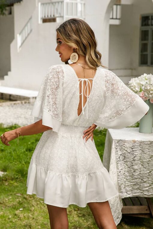 Robe Bohème Champêtre Blanche – Image 3