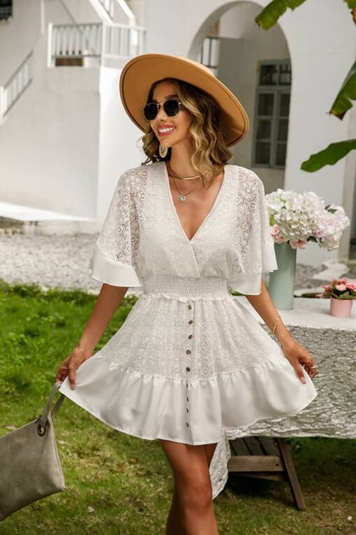 Robe Bohème Champêtre Blanche – Image 4