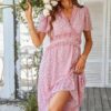 Robe Champêtre Avec Col Froncé