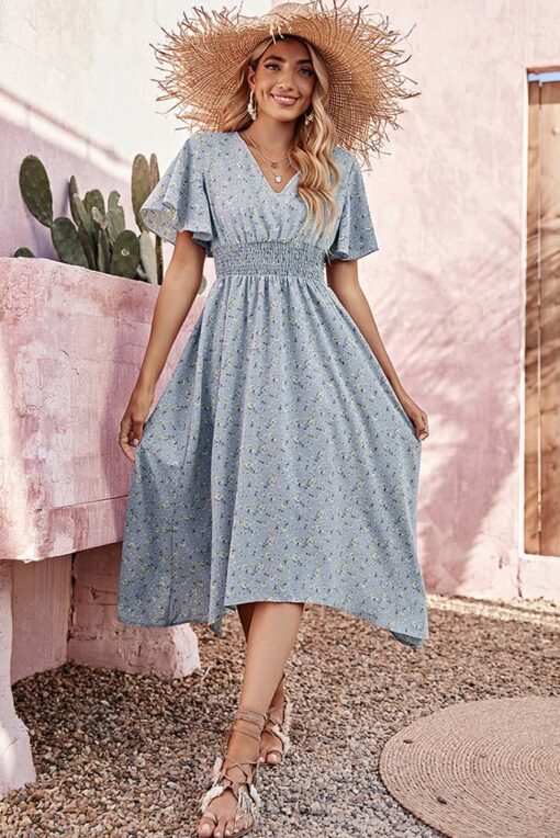 Robe Champêtre Bleu Ciel – Image 5