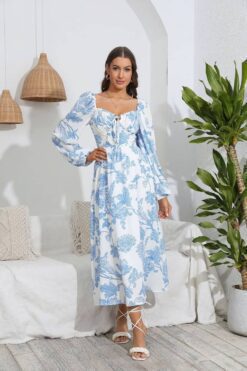 Robe Champêtre Longue Et Avec Manche
