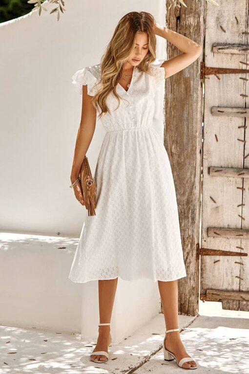 Robe Champêtre Mi-Longue Fluide – Image 2