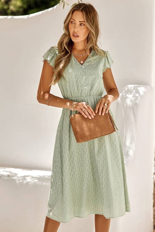 Robe Champêtre Mi-Longue Fluide – Image 11