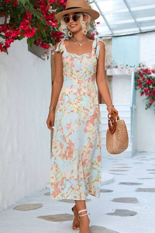 Robe Invité Mariage Champêtre Bleu Motif – Image 6
