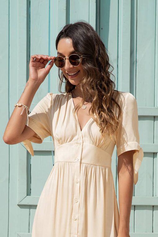 Robe Ivoire Champêtre Vintage – Image 3
