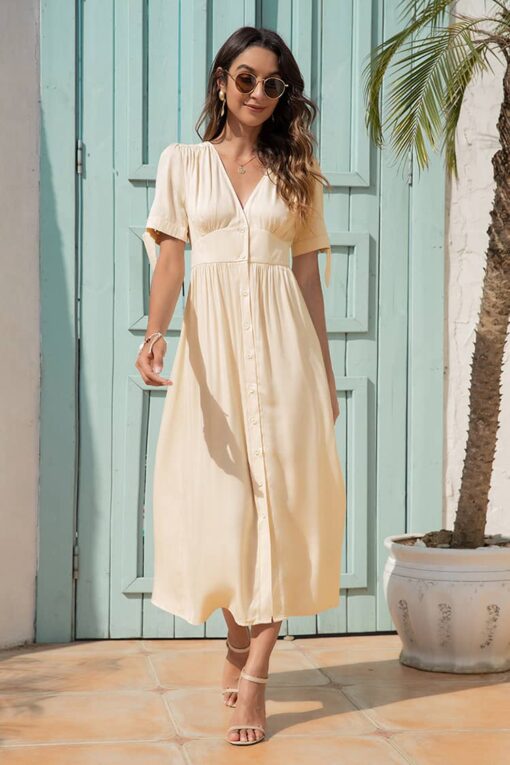Robe Ivoire Champêtre Vintage – Image 5