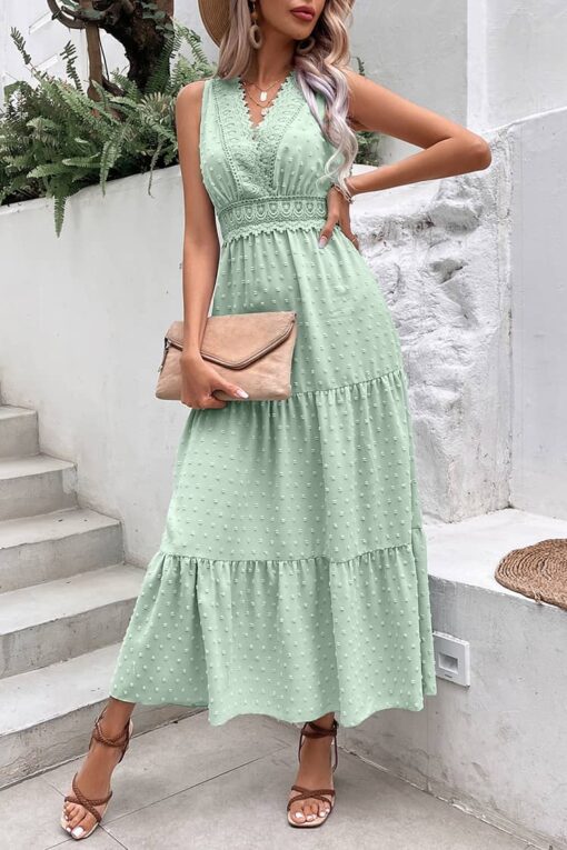 Robe Longue Champêtre Vert Opaline – Image 6