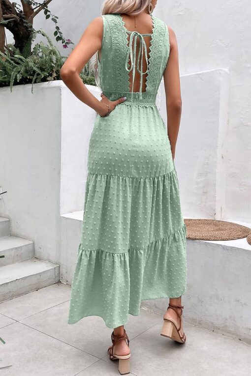 Robe Longue Champêtre Vert Opaline – Image 5