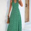 Robe Longue Champêtre Verte