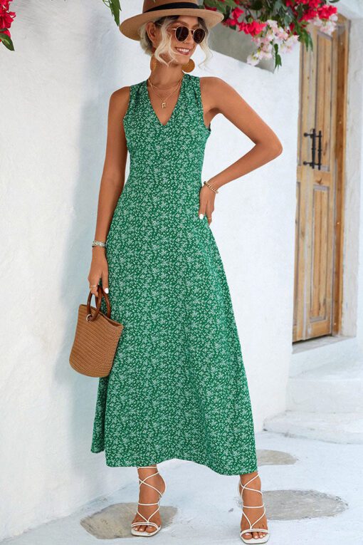 Robe Longue Champêtre Verte – Image 2