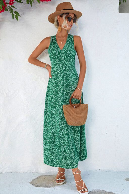Robe Longue Champêtre Verte – Image 3
