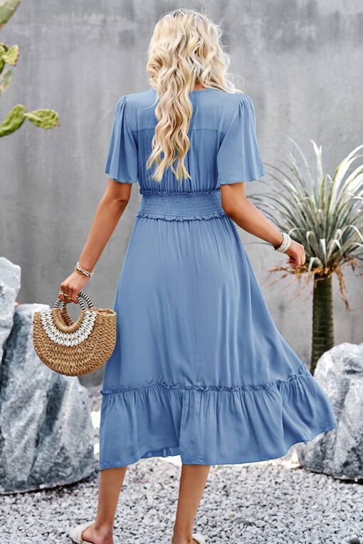 Robe Printanière Champêtre Mi-Longue Fluide – Image 2