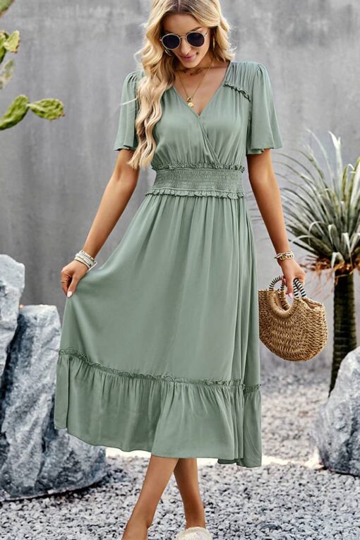 Robe Printanière Champêtre Mi-Longue Fluide – Image 9