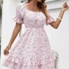 Robe Rose Pâle Style Vintage Champêtre