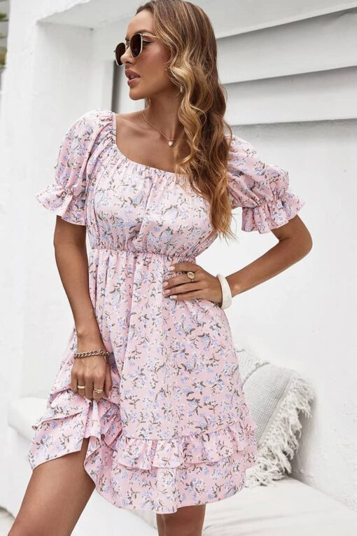 Robe Rose Pâle Style Vintage Champêtre – Image 2