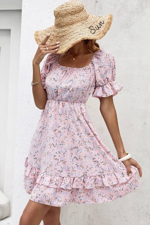 Robe Rose Pâle Style Vintage Champêtre – Image 3