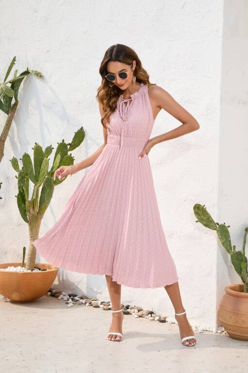 Robe Rose Poudré Mariage Champêtre – Image 7
