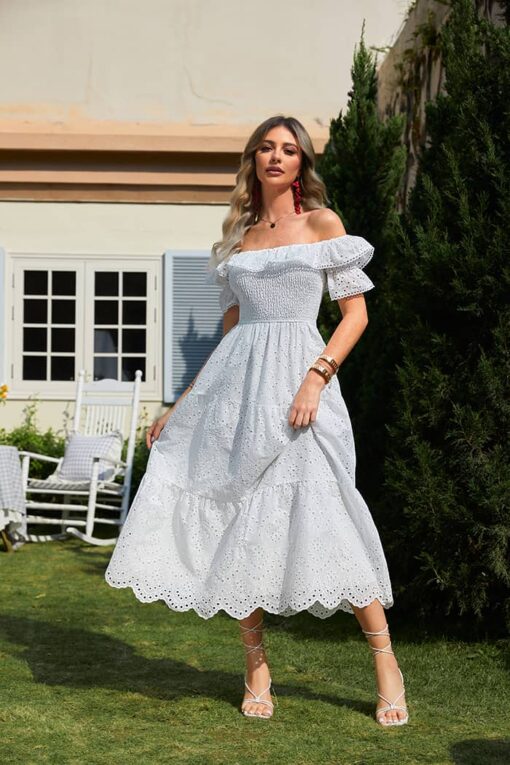 Robe Soirée Champêtre Blanche